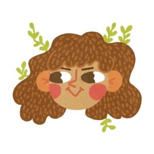Icône du visage stylisé de Lola Fait Des Choses, illustration douce et personnelle.