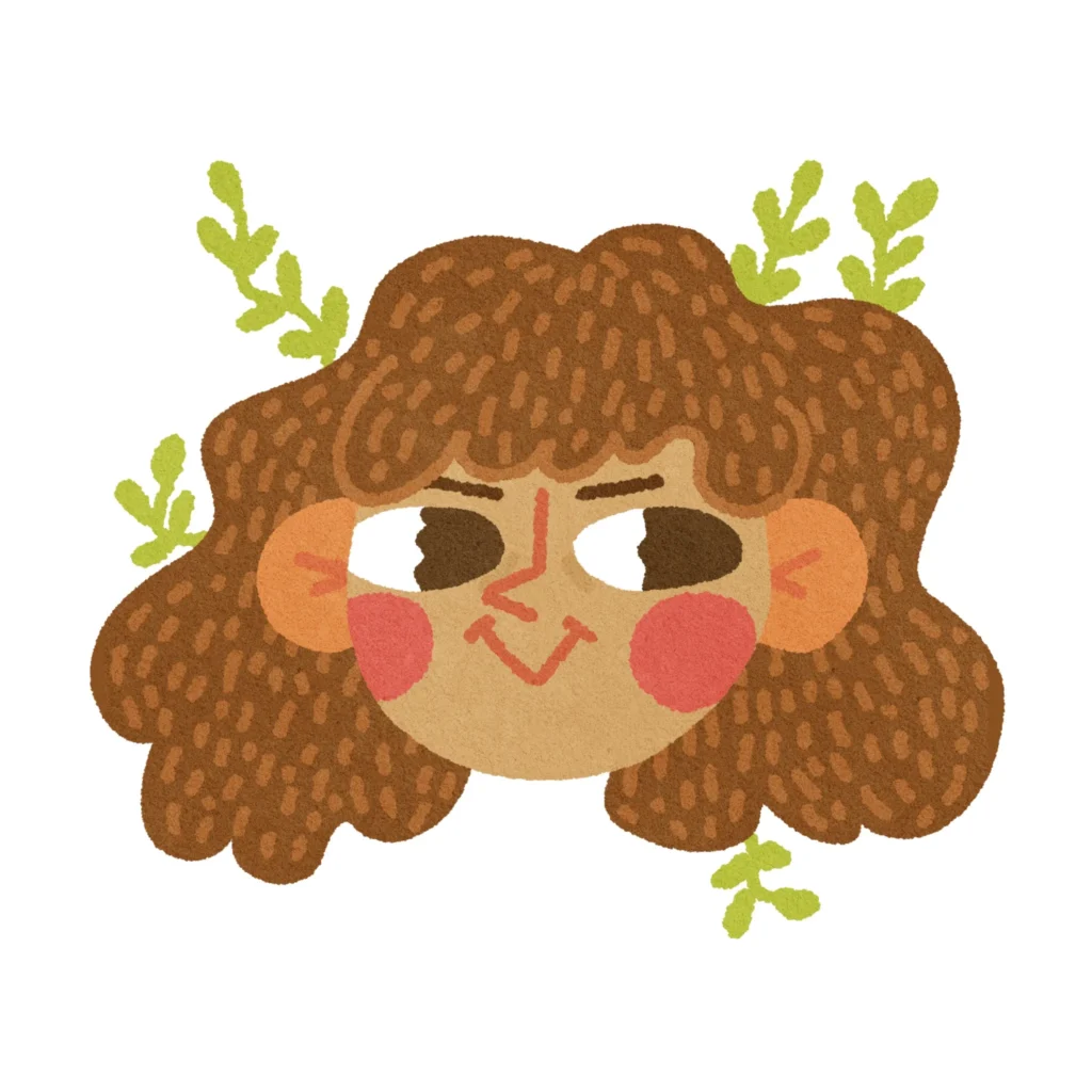Icône du visage stylisé de Lola Fait Des Choses, illustration douce et personnelle.